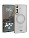 Etui z pierścieniem magnetycznym + szkło hartowane Bizon MatteO Pack do Samsung Galaxy A57 5G przydymione-beżowe