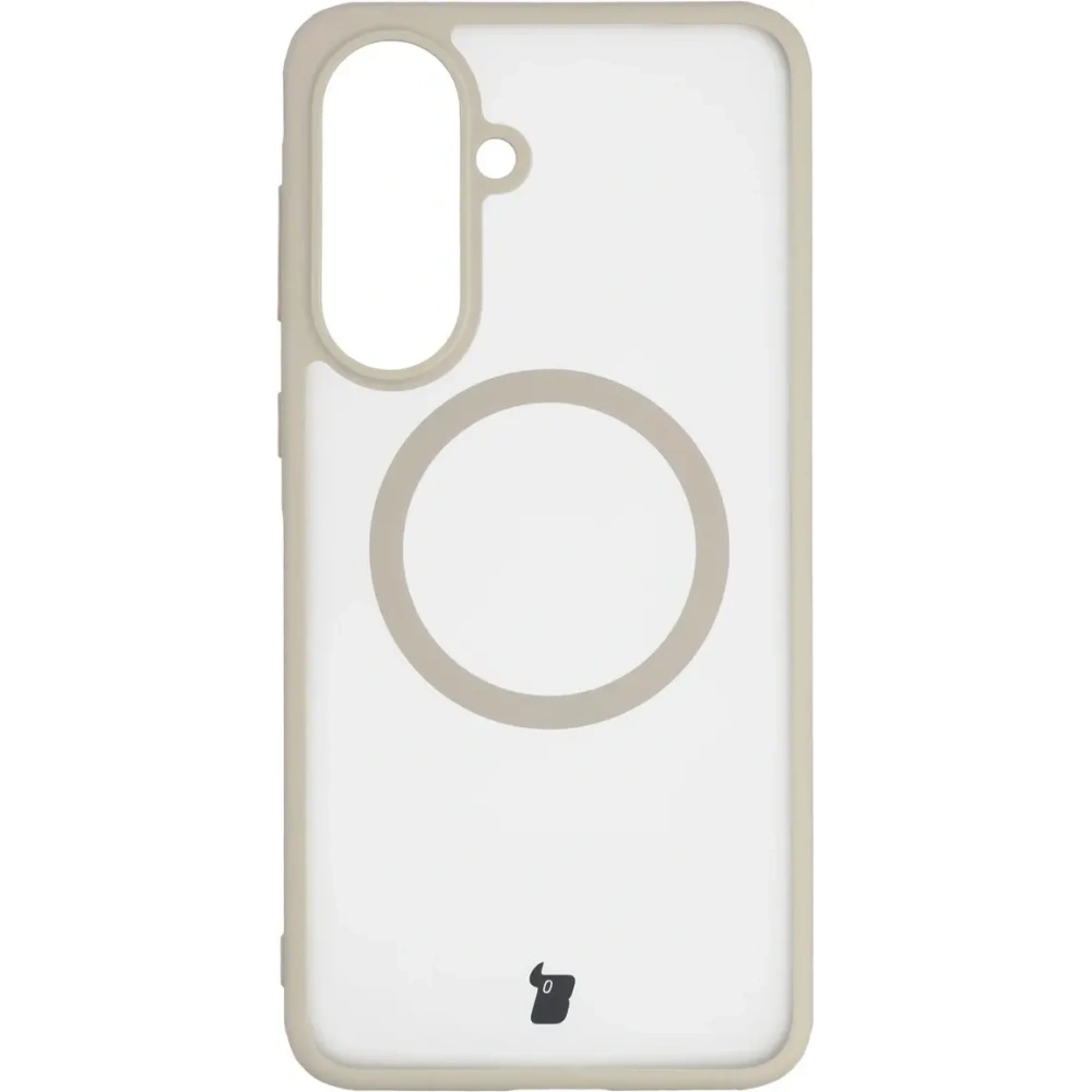 Etui z pierścieniem magnetycznym + szkło hartowane Bizon MatteO Pack do Samsung Galaxy A57 5G przydymione-beżowe