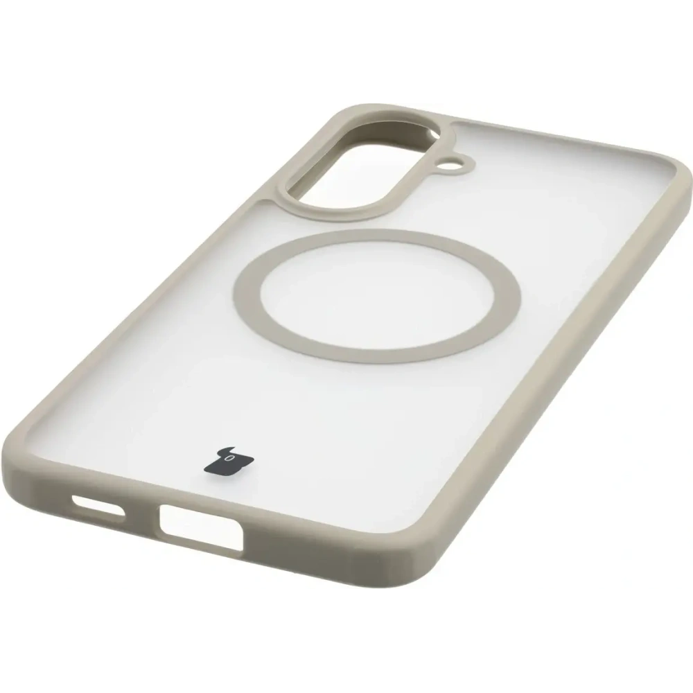 Etui z pierścieniem magnetycznym + szkło hartowane Bizon MatteO Pack do Samsung Galaxy A57 5G przydymione-beżowe