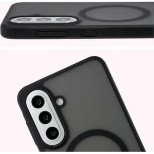 Etui z pierścieniem magnetycznym + szkło hartowane Bizon MatteO Pack do Samsung Galaxy A57 5G przydymione-czarne