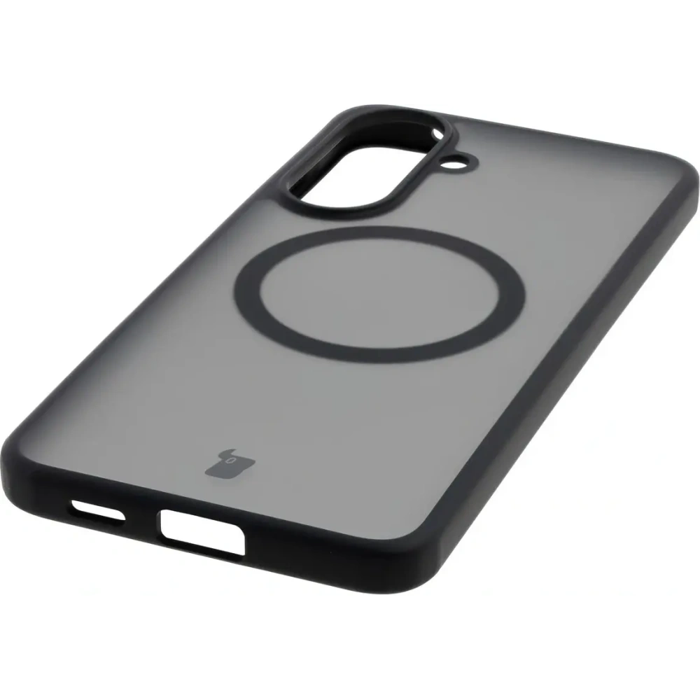 Etui z pierścieniem magnetycznym + szkło hartowane Bizon MatteO Pack do Samsung Galaxy A57 5G przydymione-czarne