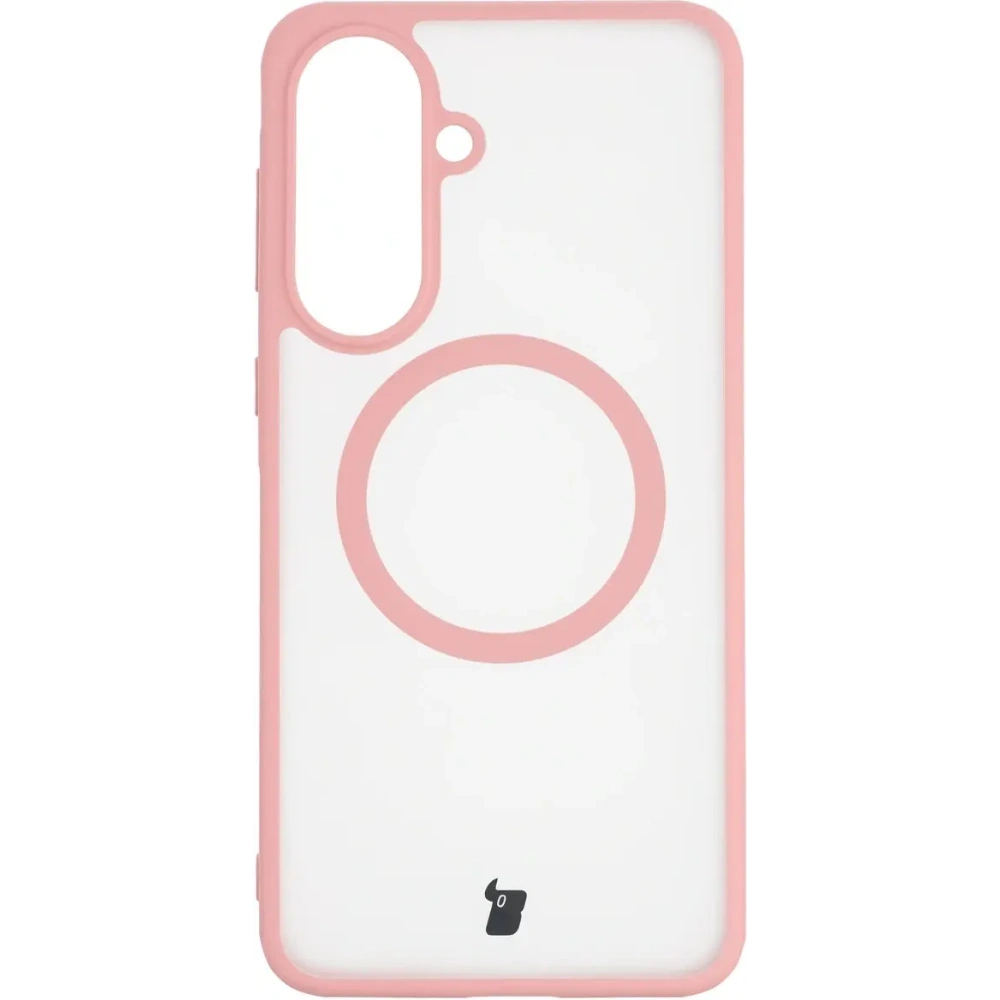Etui z pierścieniem magnetycznym + szkło hartowane Bizon MatteO Pack do Samsung Galaxy A57 5G przydymione-jasnoróżowe