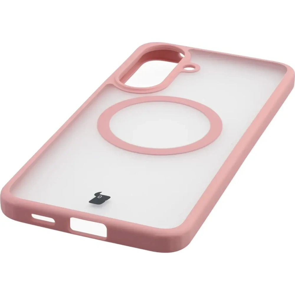 Etui z pierścieniem magnetycznym + szkło hartowane Bizon MatteO Pack do Samsung Galaxy A57 5G przydymione-jasnoróżowe