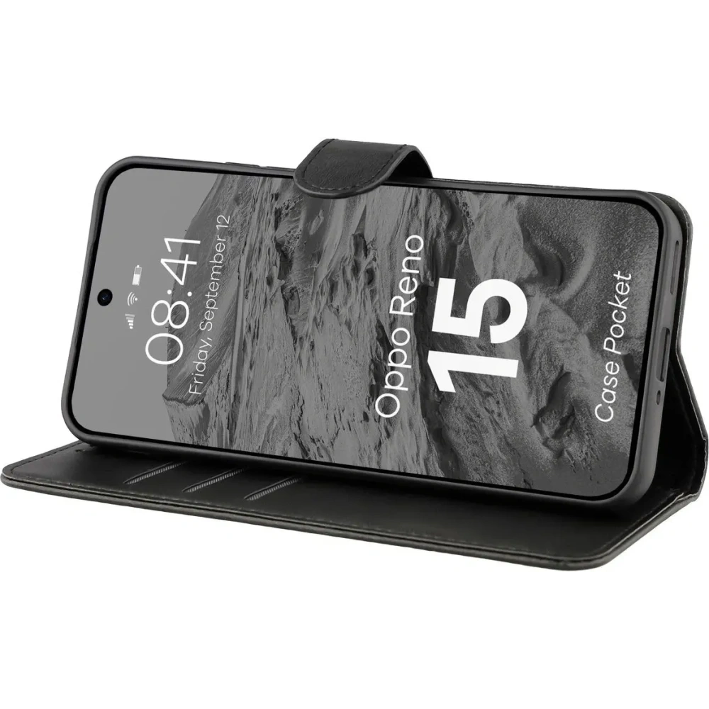 Etui z klapką Bizon Case Pocket do Oppo Reno 15 czarne