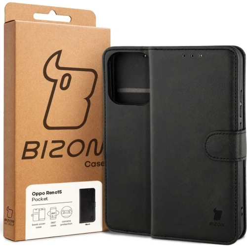 Etui z klapką Bizon Case Pocket do Oppo Reno 15 czarne