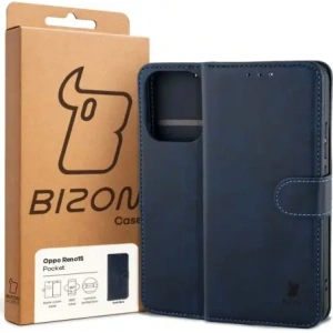 Etui z klapką Bizon Case Pocket do Oppo Reno 15 granatowe