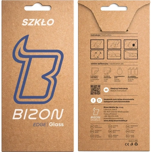 Szkło hartowane Bizon Glass Edge 2 do Xiaomi 17 Ultra / 17 Pro Max czarna ramka