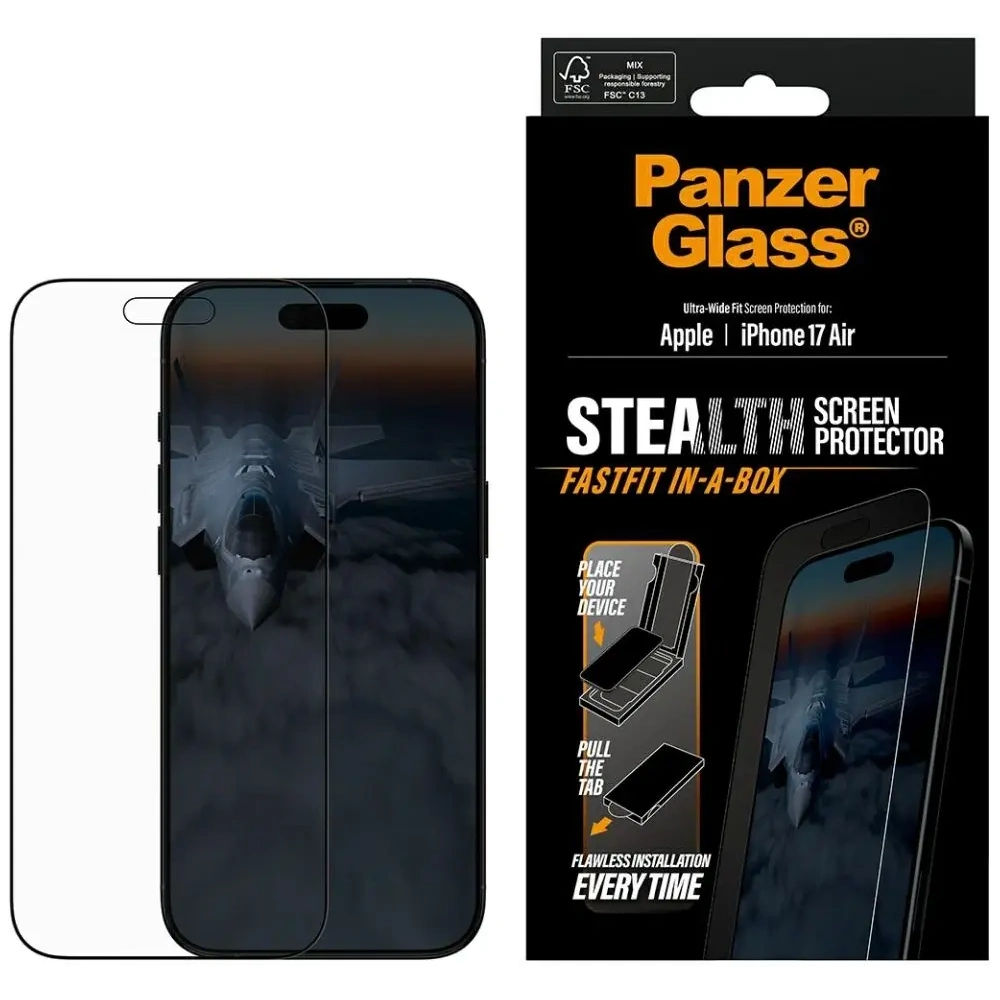 Szkło hartowane PanzerGlass Stealth Ultra-Wide Fit Fastfit do Apple iPhone Air