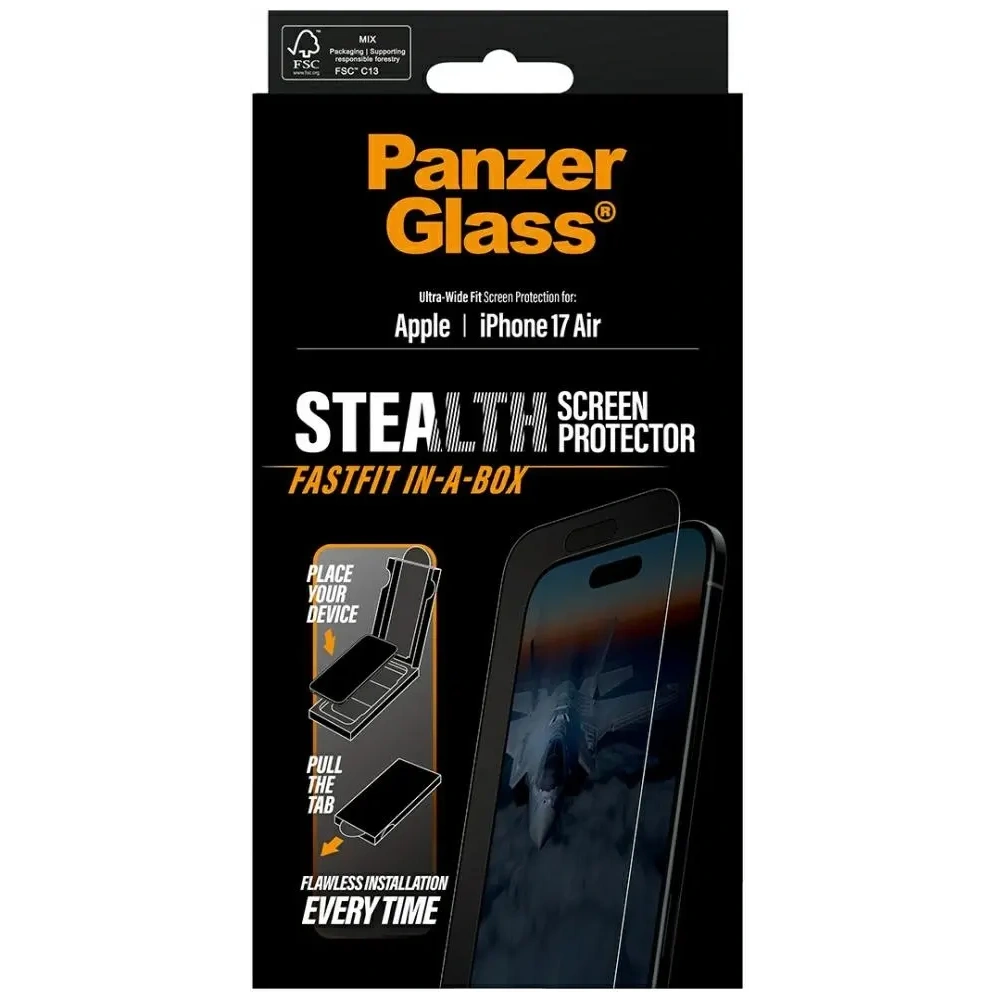 Szkło hartowane PanzerGlass Stealth Ultra-Wide Fit Fastfit do Apple iPhone Air