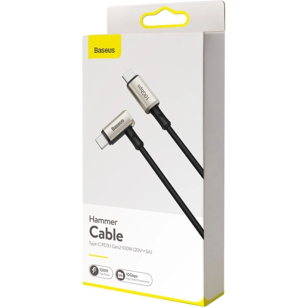 Hurtownia GSM - Kabel úhlový USB-C 3.1 Baseus Hammer, 100W, PD, 4K 1.5m (černá-šedá) - BSU1702BLKGRY - {ean13} - Hurt