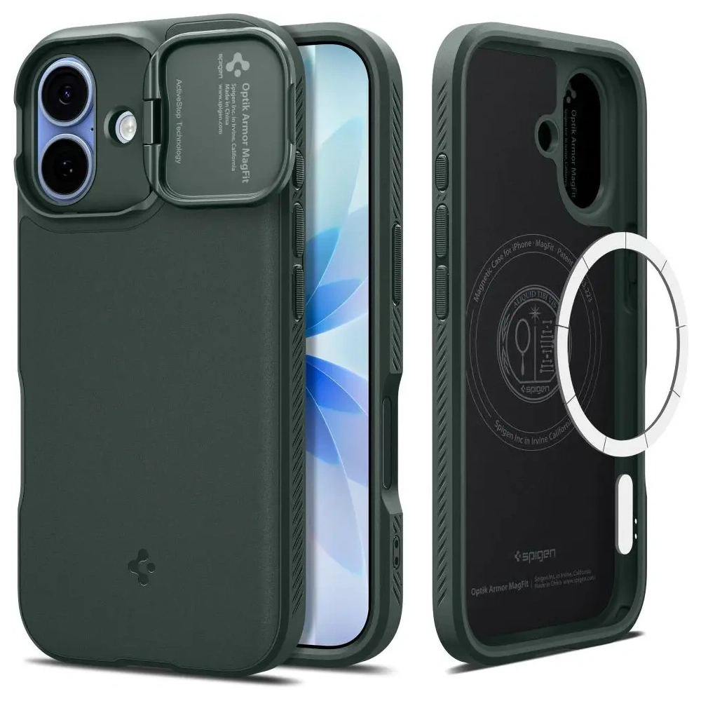 Etui Spigen Optik Armor Mag MagSafe do Apple iPhone 17 Abyss Green