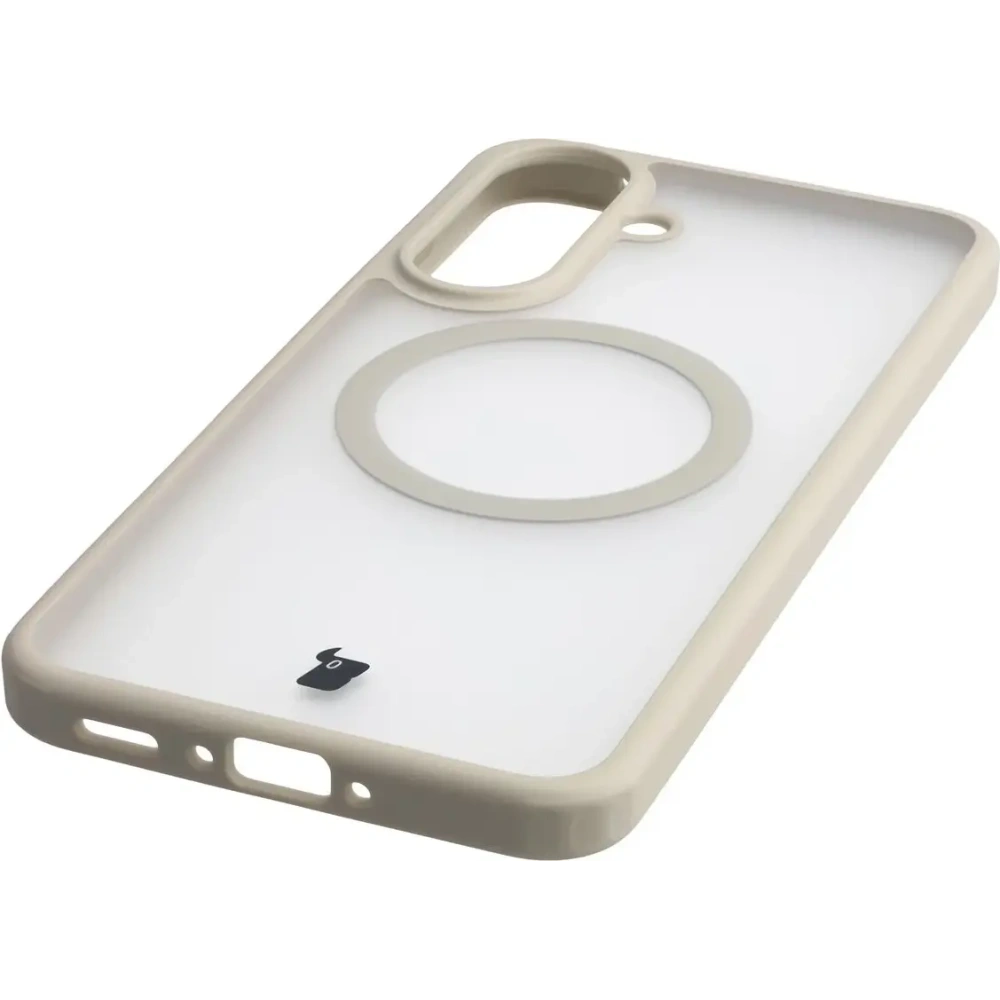 Etui z pierścieniem magnetycznym + szkło hartowane Bizon MatteO Pack do Samsung Galaxy A37 5G / A36 5G, przydymione-beżowe