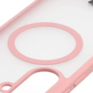 Etui z pierścieniem magnetycznym + szkło hartowane Bizon MatteO Pack do Samsung Galaxy A37 5G / A36 5G, przydymione-jasnoróżowe