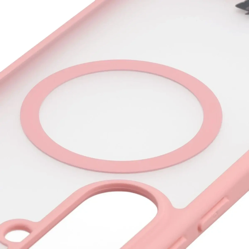 Etui z pierścieniem magnetycznym + szkło hartowane Bizon MatteO Pack do Samsung Galaxy A37 5G / A36 5G, przydymione-jasnoróżowe