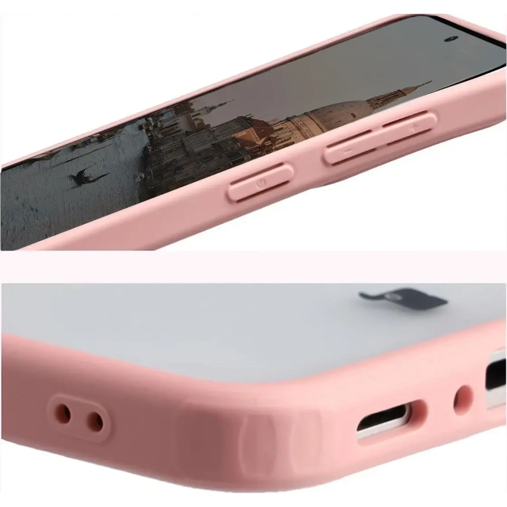 Etui z pierścieniem magnetycznym + szkło hartowane Bizon MatteO Pack do Samsung Galaxy A37 5G / A36 5G, przydymione-jasnoróżowe