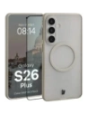 Etui z pierścieniem magnetycznym + szkło hartowane Bizon MatteO Pack do Samsung Galaxy S26+ Plus, przydymione-beżowe
