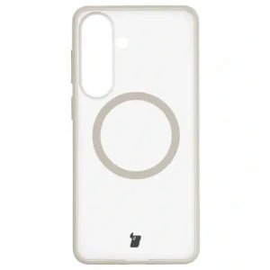 Etui z pierścieniem magnetycznym + szkło hartowane Bizon MatteO Pack do Samsung Galaxy S26+ Plus, przydymione-beżowe