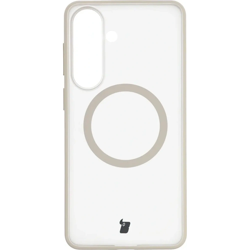 Etui z pierścieniem magnetycznym + szkło hartowane Bizon MatteO Pack do Samsung Galaxy S26+ Plus, przydymione-beżowe
