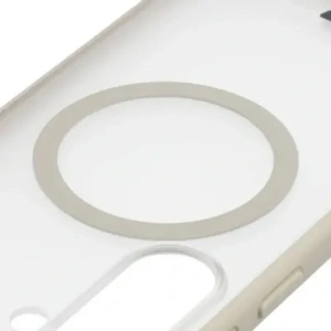 Etui z pierścieniem magnetycznym + szkło hartowane Bizon MatteO Pack do Samsung Galaxy S26+ Plus, przydymione-beżowe