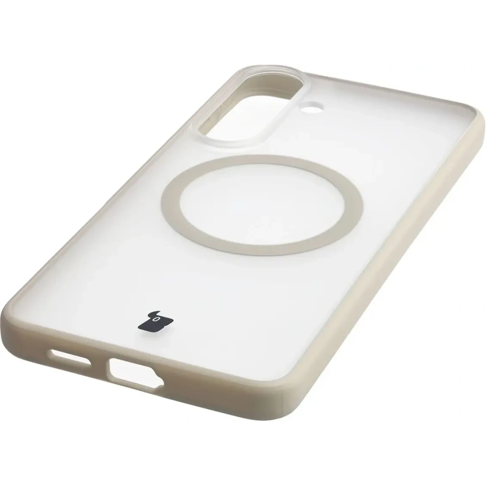 Etui z pierścieniem magnetycznym + szkło hartowane Bizon MatteO Pack do Samsung Galaxy S26+ Plus, przydymione-beżowe