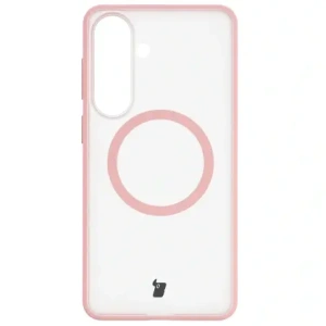 Etui z pierścieniem magnetycznym + szkło hartowane Bizon MatteO Pack do Samsung Galaxy S26+ Plus, przydymione-jasnoróżowe