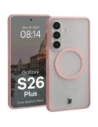 Etui z pierścieniem magnetycznym + szkło hartowane Bizon MatteO Pack do Samsung Galaxy S26+ Plus, przydymione-jasnoróżowe