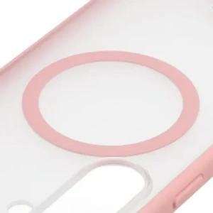 Etui z pierścieniem magnetycznym + szkło hartowane Bizon MatteO Pack do Samsung Galaxy S26+ Plus, przydymione-jasnoróżowe