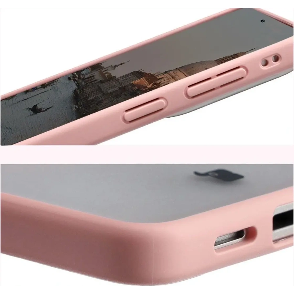 Etui z pierścieniem magnetycznym + szkło hartowane Bizon MatteO Pack do Samsung Galaxy S26+ Plus, przydymione-jasnoróżowe