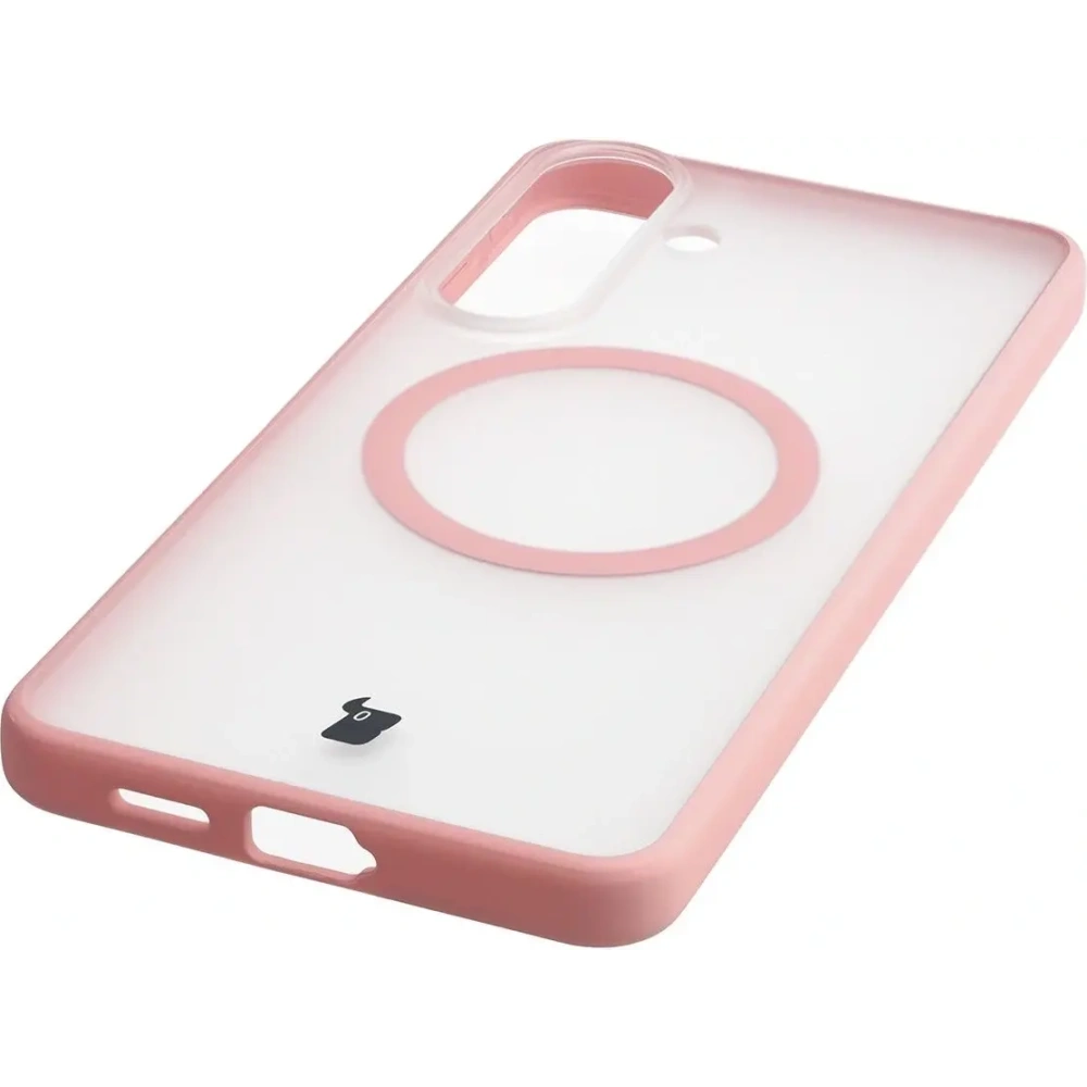 Etui z pierścieniem magnetycznym + szkło hartowane Bizon MatteO Pack do Samsung Galaxy S26+ Plus, przydymione-jasnoróżowe