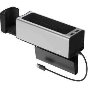 Wholesale Baseus Deluxe Metal car organizer with cup holder, 2x USB charge (silver) - BSU1706SLV - {ean13} - Hurt