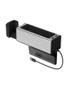 Baseus Organizer auto metalic Deluxe cu suport pentru cană, 2x încărcare USB (argintiu)