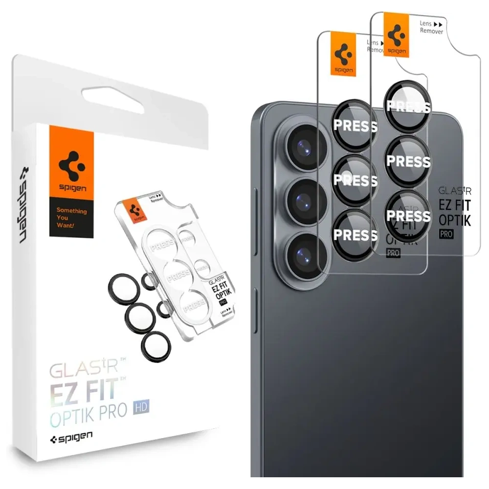 Osłona aparatu Spigen Optik Pro HD Glas.tr ez Fit Camera Protector do Samsung Galaxy S26+ Plus Black [2 PACK]