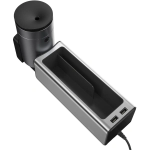 Wholesale Baseus Deluxe Metal car organizer with cup holder, 2x USB charge (silver) - BSU1706SLV - {ean13} - Hurt