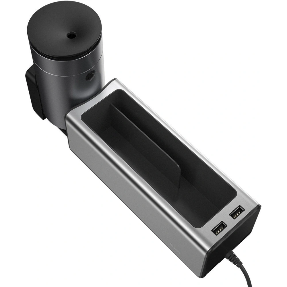 Wholesale Baseus Deluxe Metal car organizer with cup holder, 2x USB charge (silver) - BSU1706SLV - {ean13} - Hurt
