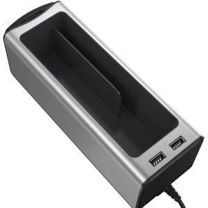 Hurtownia GSM - Baseus Deluxe Metalowy organizer samochodowy z uchwytem na kubek, 2x ładowanie USB (srebrny) - BSU1706SLV - {ean13} - Hurt