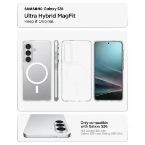 Etui Spigen Ultra Hybrid Mag MagSafe do Samsung Galaxy S26 Clear/white