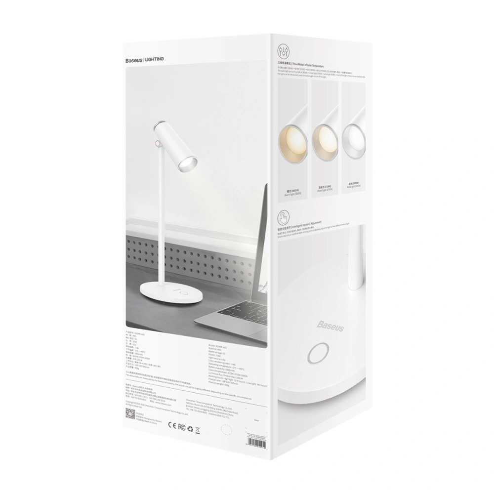 Wholesale Baseus I-Wok desk lamp rechargeable (white) - BSU1708WHT - {ean13} - Hurt