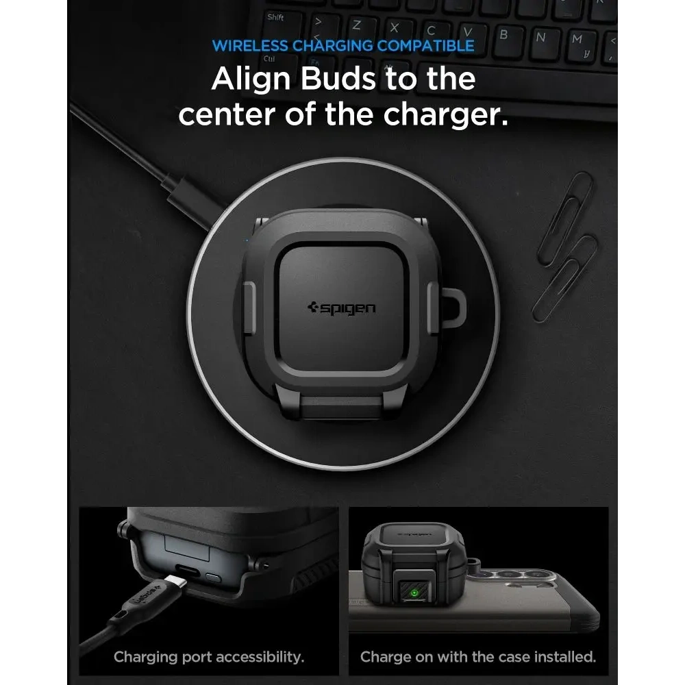 Etui Spigen Lock Fit do Samsung Galaxy Buds 4 / 4 Pro Matte Black