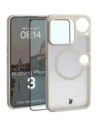 Etui z pierścieniem magnetycznym + szkło hartowane Bizon MatteO Pack do Nothing Phone (3), przydymione-beżowe