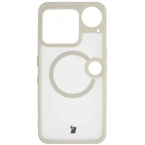 Etui z pierścieniem magnetycznym + szkło hartowane Bizon MatteO Pack do Nothing Phone (3), przydymione-beżowe