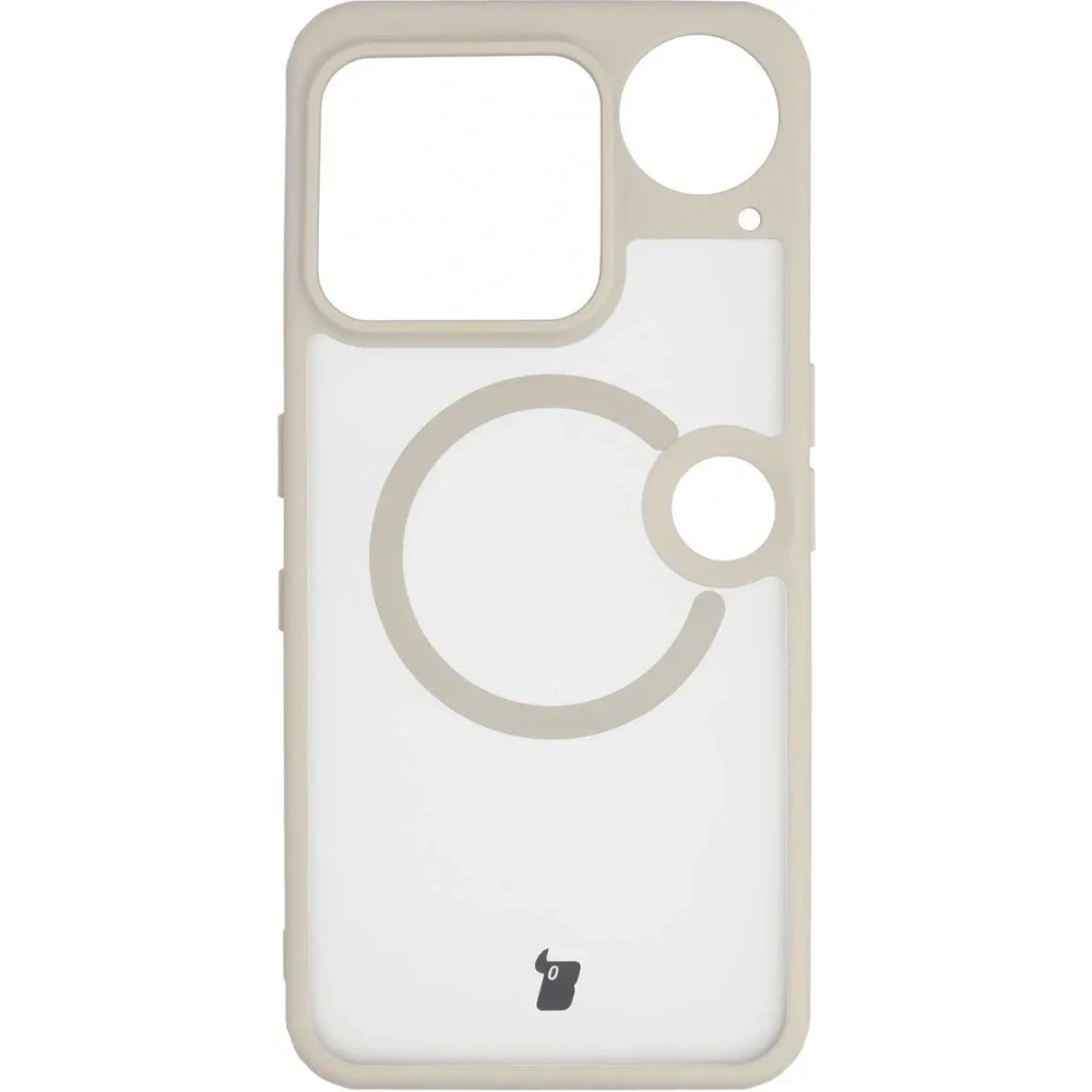 Etui z pierścieniem magnetycznym + szkło hartowane Bizon MatteO Pack do Nothing Phone (3), przydymione-beżowe