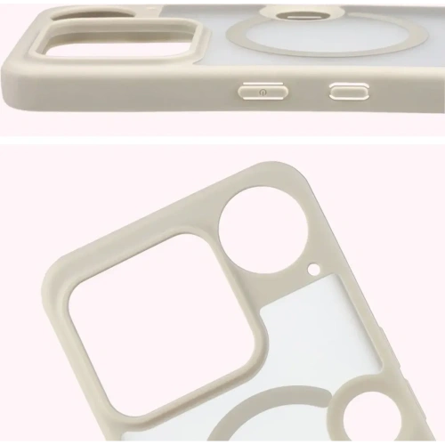 Etui z pierścieniem magnetycznym + szkło hartowane Bizon MatteO Pack do Nothing Phone (3), przydymione-beżowe