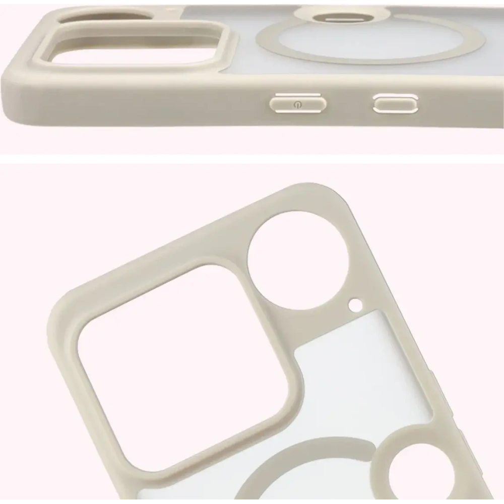 Etui z pierścieniem magnetycznym + szkło hartowane Bizon MatteO Pack do Nothing Phone (3), przydymione-beżowe