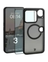 Etui z pierścieniem magnetycznym + szkło hartowane Bizon MatteO Pack do Nothing Phone (3), przydymione-czarne