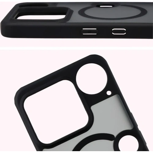 Etui z pierścieniem magnetycznym + szkło hartowane Bizon MatteO Pack do Nothing Phone (3), przydymione-czarne