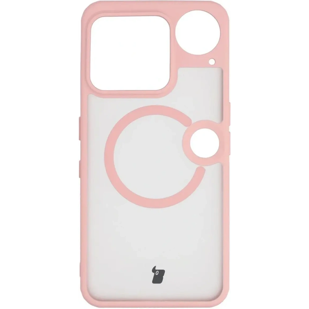 Etui z pierścieniem magnetycznym + szkło hartowane Bizon MatteO Pack do Nothing Phone (3), przydymione-jasnoróżowe