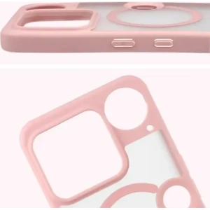 Etui z pierścieniem magnetycznym + szkło hartowane Bizon MatteO Pack do Nothing Phone (3), przydymione-jasnoróżowe