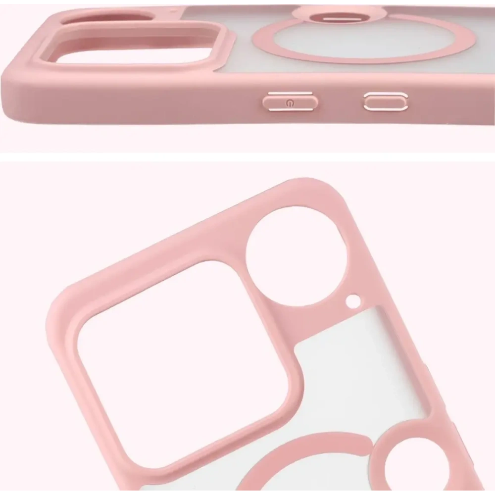 Etui z pierścieniem magnetycznym + szkło hartowane Bizon MatteO Pack do Nothing Phone (3), przydymione-jasnoróżowe