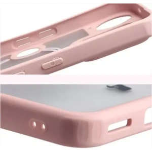 Etui z pierścieniem magnetycznym + szkło hartowane Bizon MatteO Pack do Nothing Phone (3), przydymione-jasnoróżowe