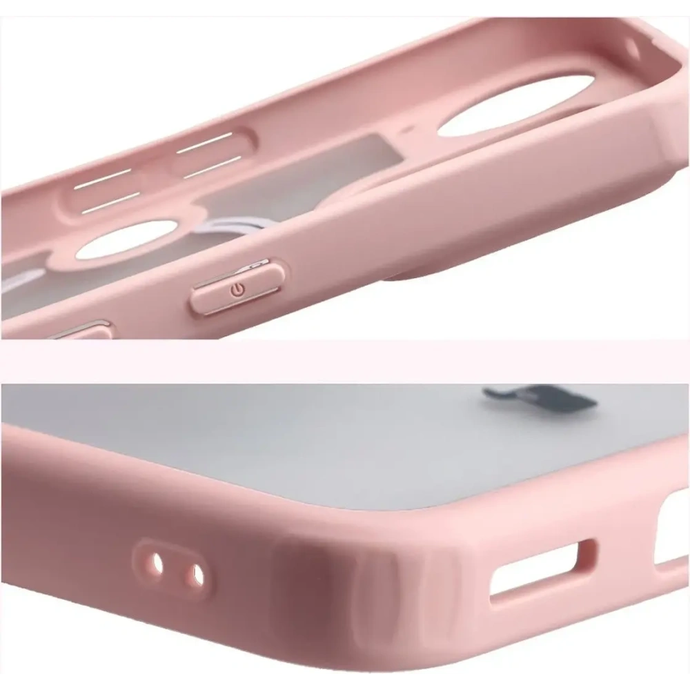 Etui z pierścieniem magnetycznym + szkło hartowane Bizon MatteO Pack do Nothing Phone (3), przydymione-jasnoróżowe